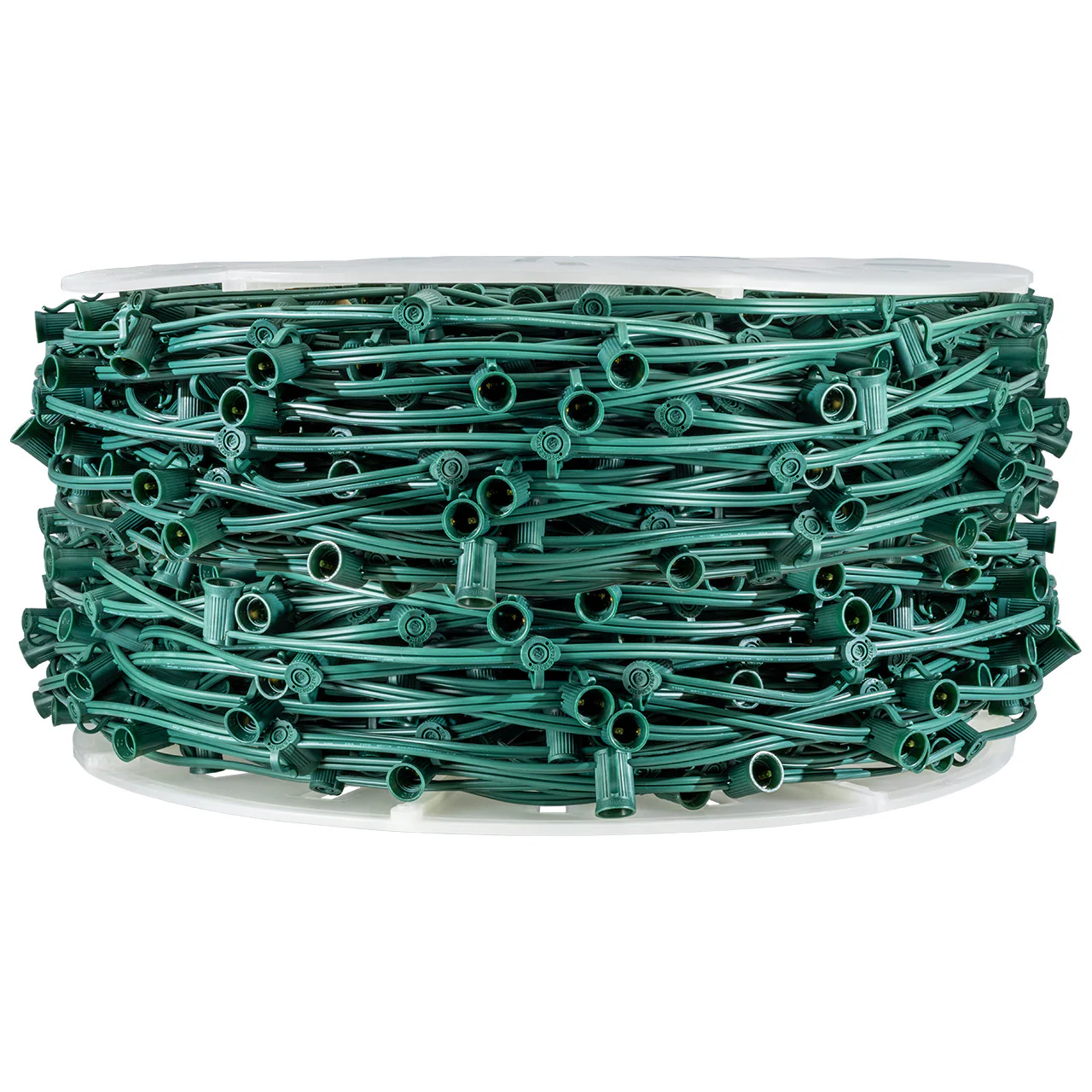 Empty Christmas Light String Set, C7 Shape, Candelabra Base, Green Wire, 1000 Light Holder, No Lamp Light String - Cheap-Us