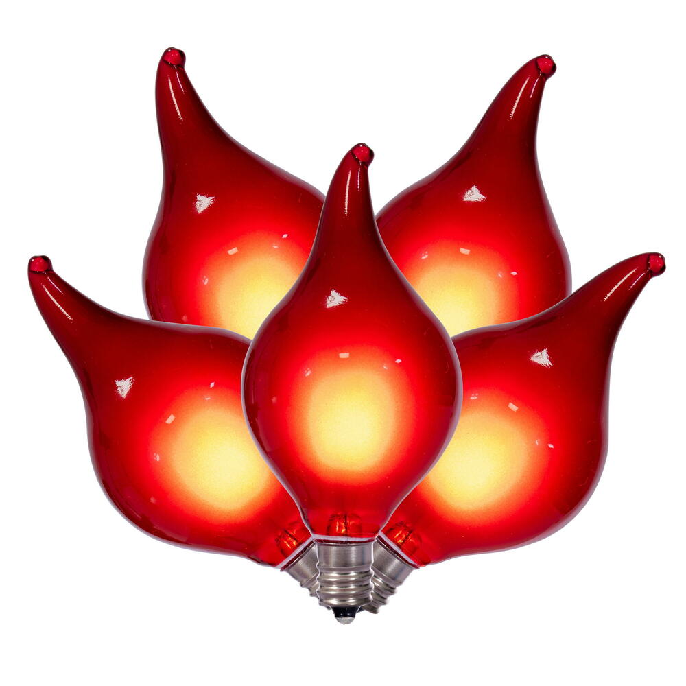Vickerman 5 Red LED G45 Glass Flame Tip Replacement Bulbs. E12 Base. Indoor/Outdoor Use. 120V, 0.6W - 3 Pack - Cheap-Us