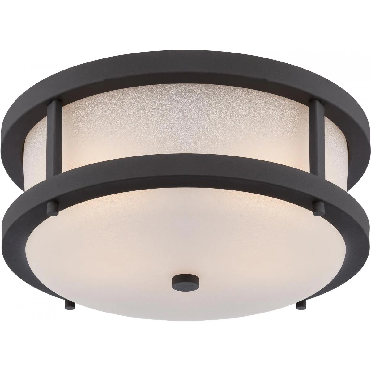 62-653 WILLIS LED OUTDOOR FLUSH Willis - LED Flush with Antique White Glass - Textured Black Finish - Cheap-Us