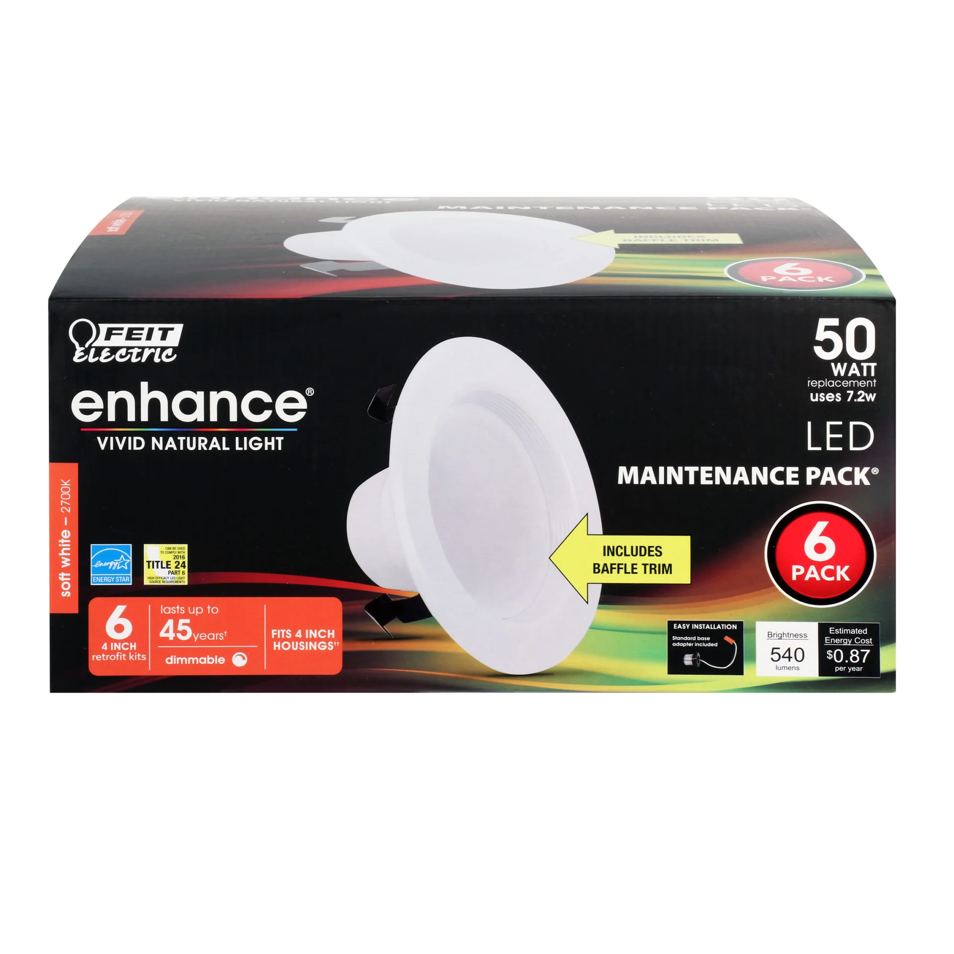 540 Lumen 2700K 4 Inch Dimmable Recessed Downlight - Cheap-Us