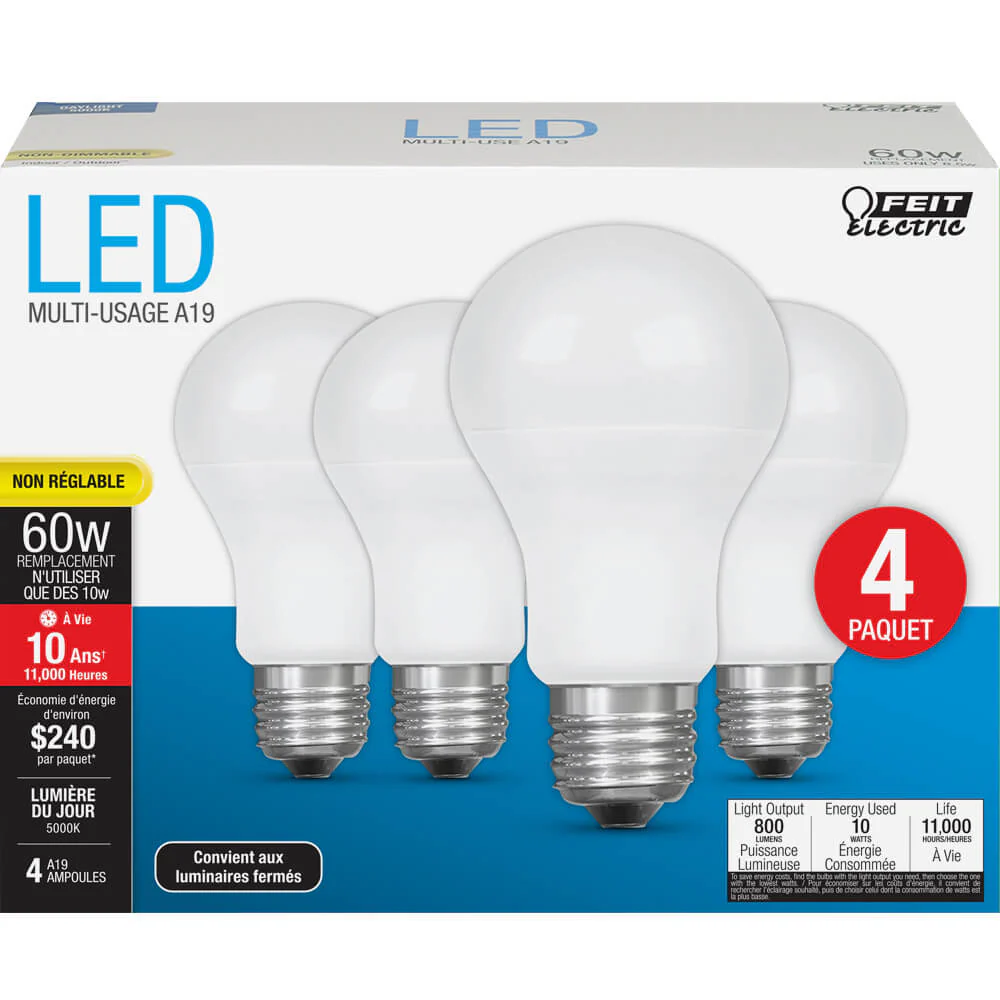 800 Lumen 5000K Non-Dimmable LED - Cheap-Us