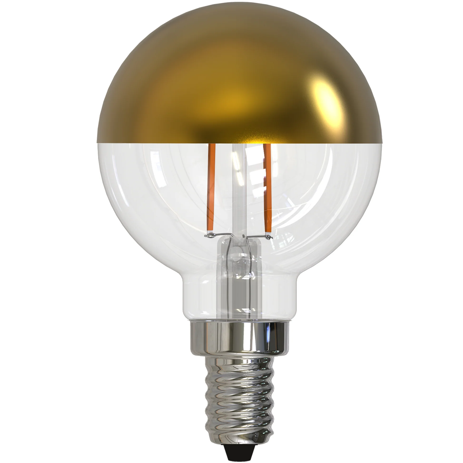 BULBRITE 2.5W LED LIGHT BULB G16 2700K FILAMENT HALF GOLD E12 CANDELABRA BASE FULLY COMPATIBLE DIMMING - Cheap-Us