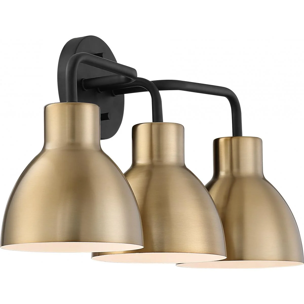 60-6793 SLOAN 3 LIGHT VANITY Sloan - 3 Light Vanity - Matte Black and Burnished Brass Finish - Cheap-Us