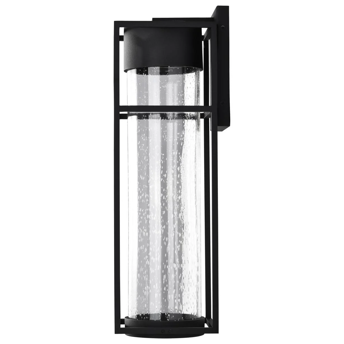 62-1614 LEDGES 10W LED LG WALL LANTERN Ledges; 10W LED; Large Wall Lantern; Matte Black with Clear Seeded Glass - Cheap-Us