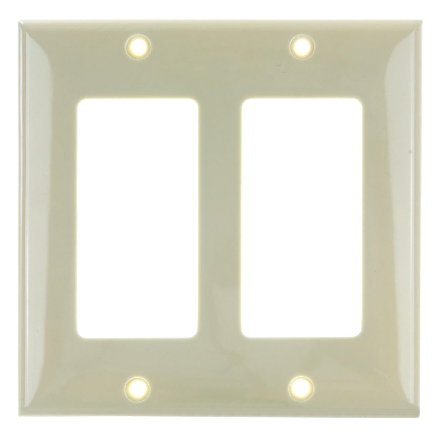 Sunlite E302/I 2 Gang Decorative Switch and Receptacle Plate, Ivory - Cheap-Us