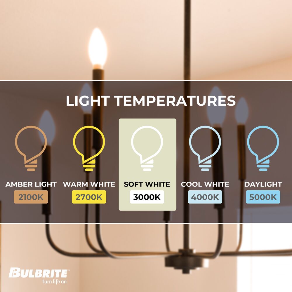 Bulbrite LED Filament Bulb, Milky Finish, 3000K, Fully Compatible Dimming, 4.5 Watts, E12 Candelabra Base, 400 Lumens, 120V, Soft White Light 24-Pack - Cheap-Us