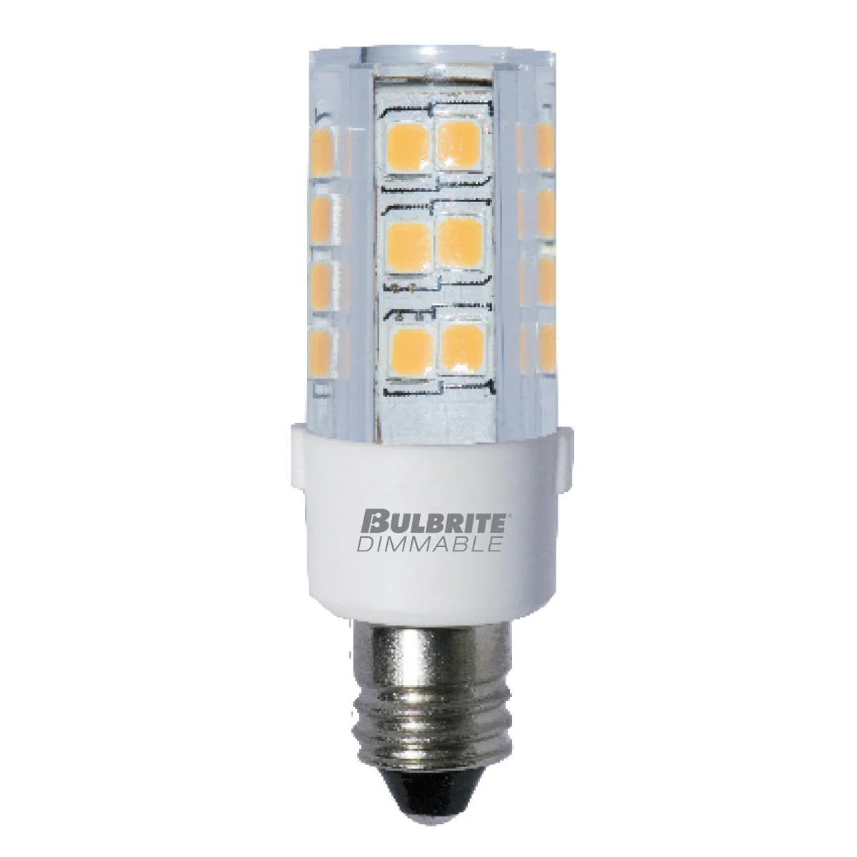 BULBRITE LED T4 MINI-CANDELABRA SCREW (E11) 4.5W DIMMABLE LIGHT BULB 2700K/WARM WHITE 35W INCANDESCENT EQUIVALENT - Cheap-Us