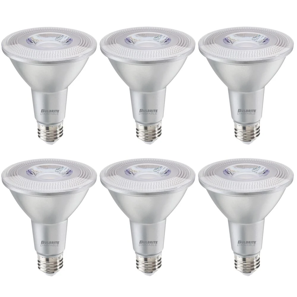 Bulbrite Pack of (6) 10 Watt Dimmable Narrow Flood PAR30LN Medium (E26) LED Bulb - 800 Lumens, 3000K, and 80 CRI - Cheap-Us