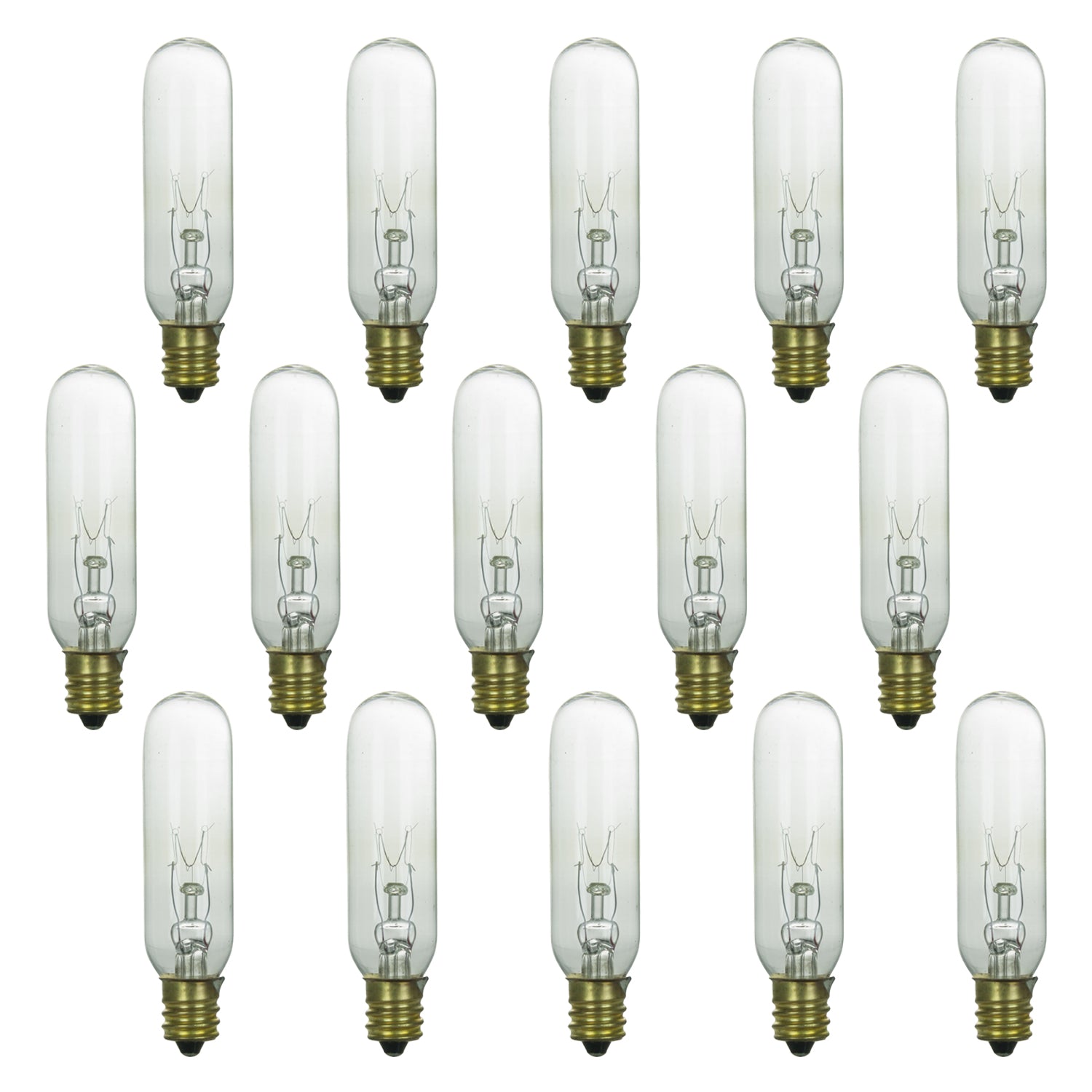 Sunlite 15 Watt T6 Tubular, Candelabra Base, Clear - Cheap-Us