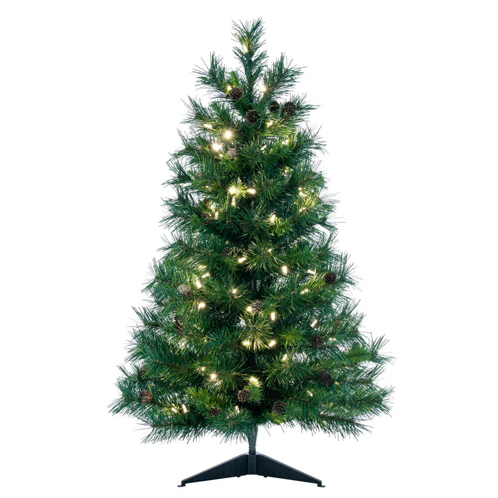 Vickerman 3' Cheyenne Pine Artificial Christmas Tree Warm White Dura-Lit® LED Lights - Cheap-Us