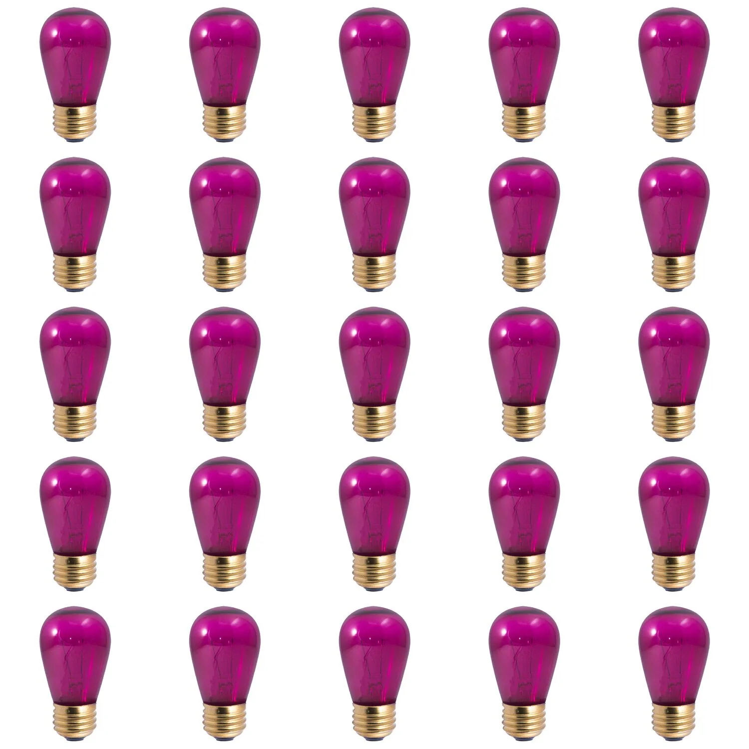BULBRITE INCANDESCENT S14 MEDIUM SCREW (E26) 11W DIMMABLE LIGHT BULB TRANSPARENT PINK 25PK (701611) - Cheap-Us