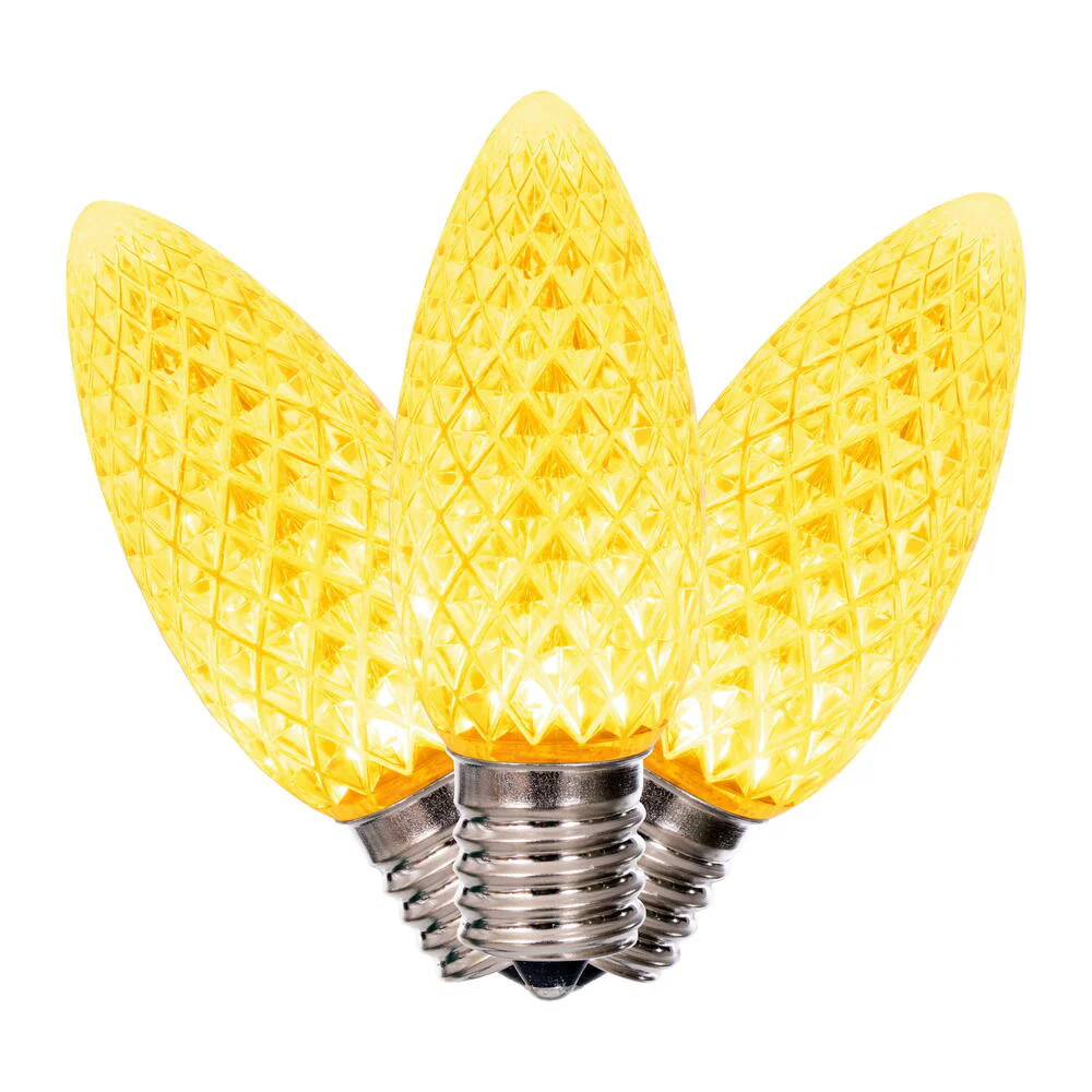 Vickerman C9 LED Yellow Faceted Replacement Bulb, - 50 Pack - Cheap-Us
