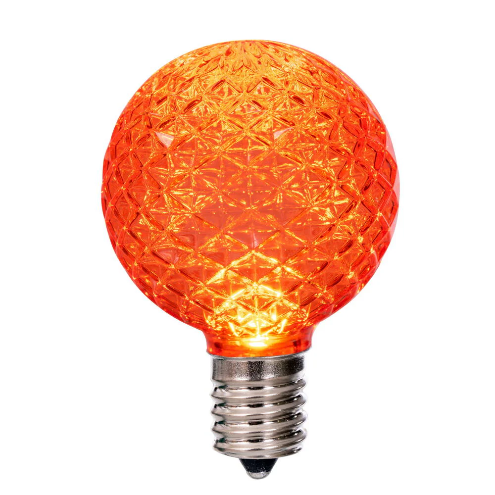 Vickerman G50 LED Orange Replacement Bulb E17/C9 Nickel Base 120V .8 Watts package of 25 - Cheap-Us