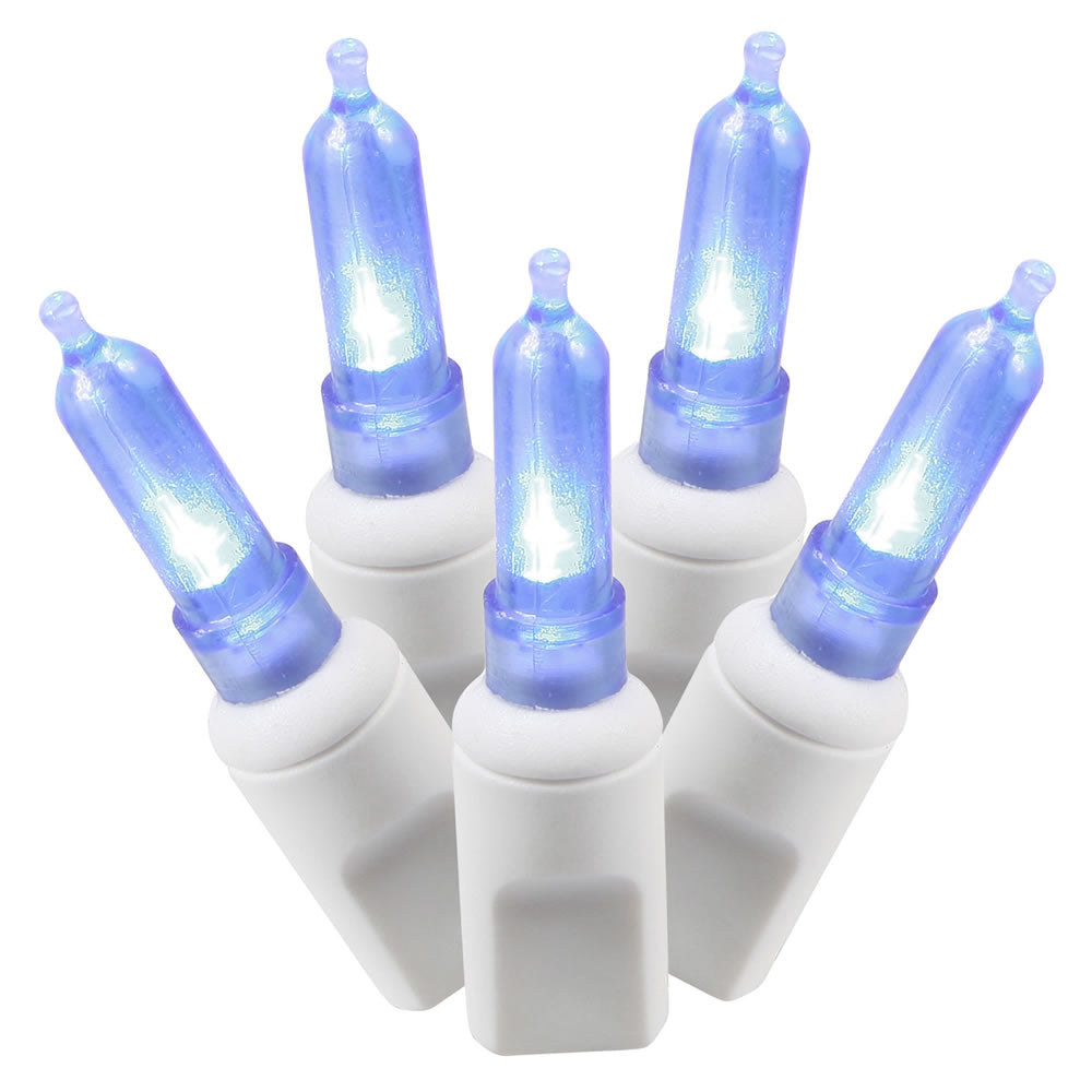 Vickerman 50 Blue Italian LED on White Wire, 25' Christmas Light Strand- 2 Pack - Cheap-Us