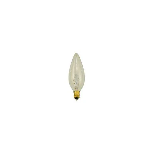 Bulbrite 25CTC/32/2 25 Watt Incandescent B10 Torpedo Chandelier Bulb, Candelabra Base, Clear - Cheap-Us