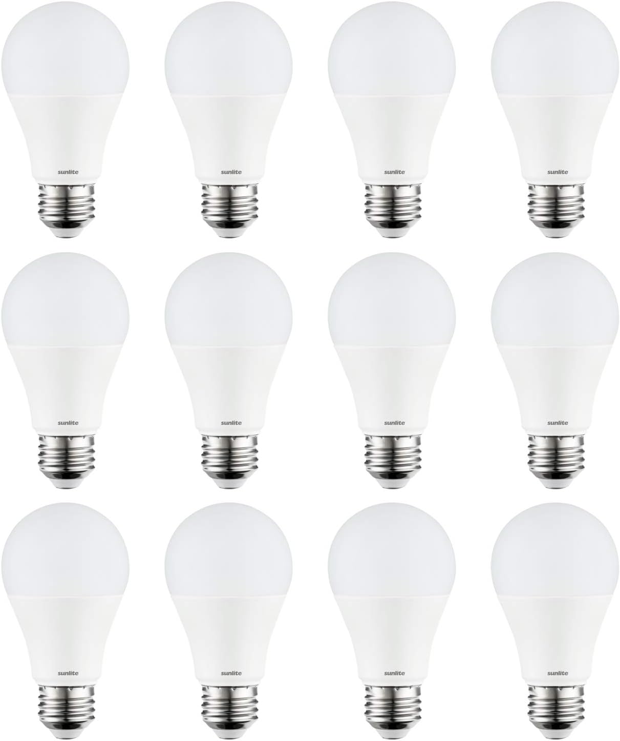 Sunlite 80862-SU LED A19 Light Bulb, Non-Dimmable 11 Watt (75W Equivalent), 1100 Lumens, Medium (E26) Base, UL Listed, 40K - Cool White Pack of 12 - Cheap-Us