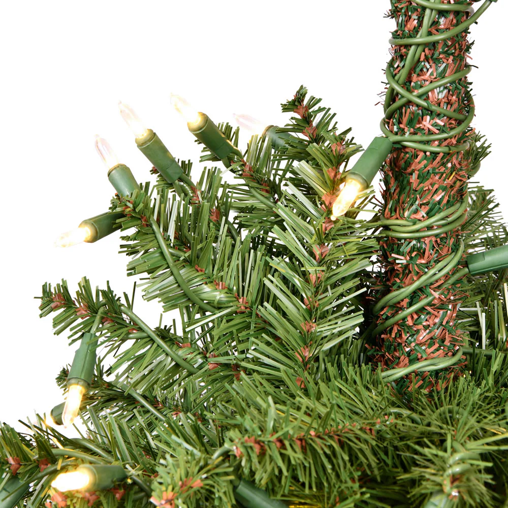 Vickerman 4' Potted Tifton Two Ball Topiary Artificial Christmas Tree Warm White Dura-lit LED Lights - Cheap-Us