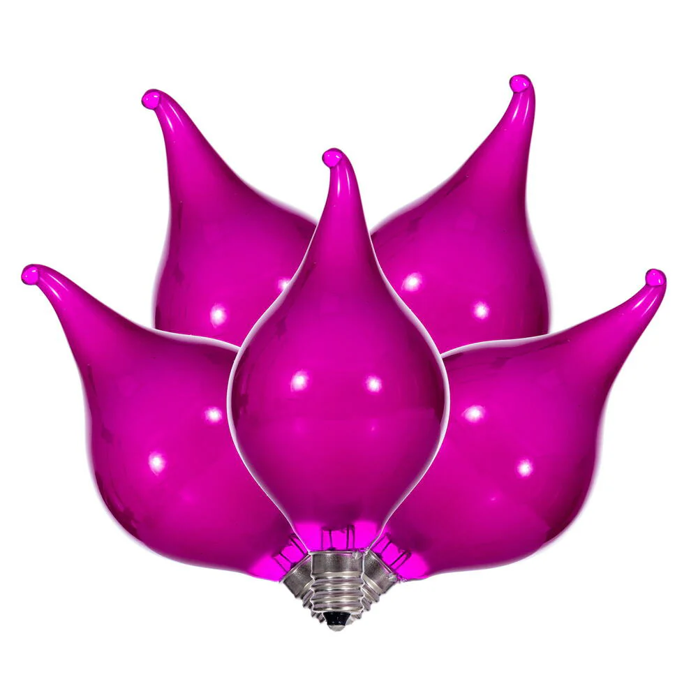 Vickerman 5 Pink LED G45 Glass Flame Tip Replacement Bulbs. E12 Base. Indoor/Outdoor Use. 120V, 0.6W - Cheap-Us
