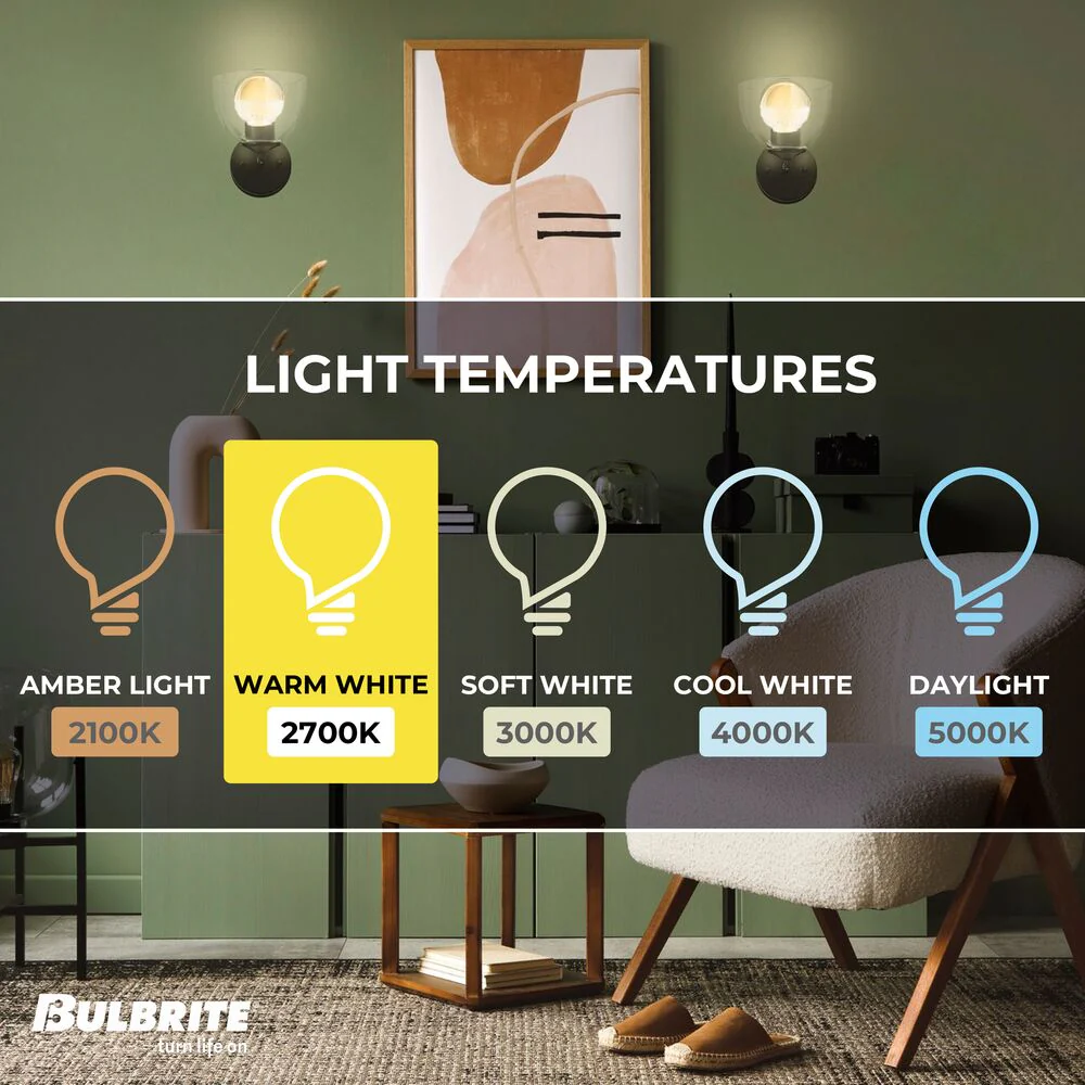 Bulbrite LED Filament Pack of (4) 6 Watt Dimmable G40 Light Bulbs with a Half Gold Finish and Medium (E26) Base - 2700K (Warm White Light), 500 Lumens - Cheap-Us