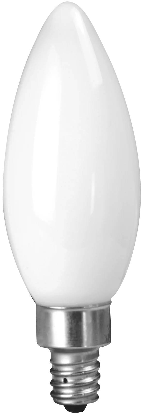 Luxrite LED B11 Torpedo Tip Chandelier Light Bulb, E12 Candelabra Base, 4W, 2700K - Warm White, 400 Lumens, 80 CRI, White Finish, Dimmable, Pack of 12 (LR21552) - Cheap-Us