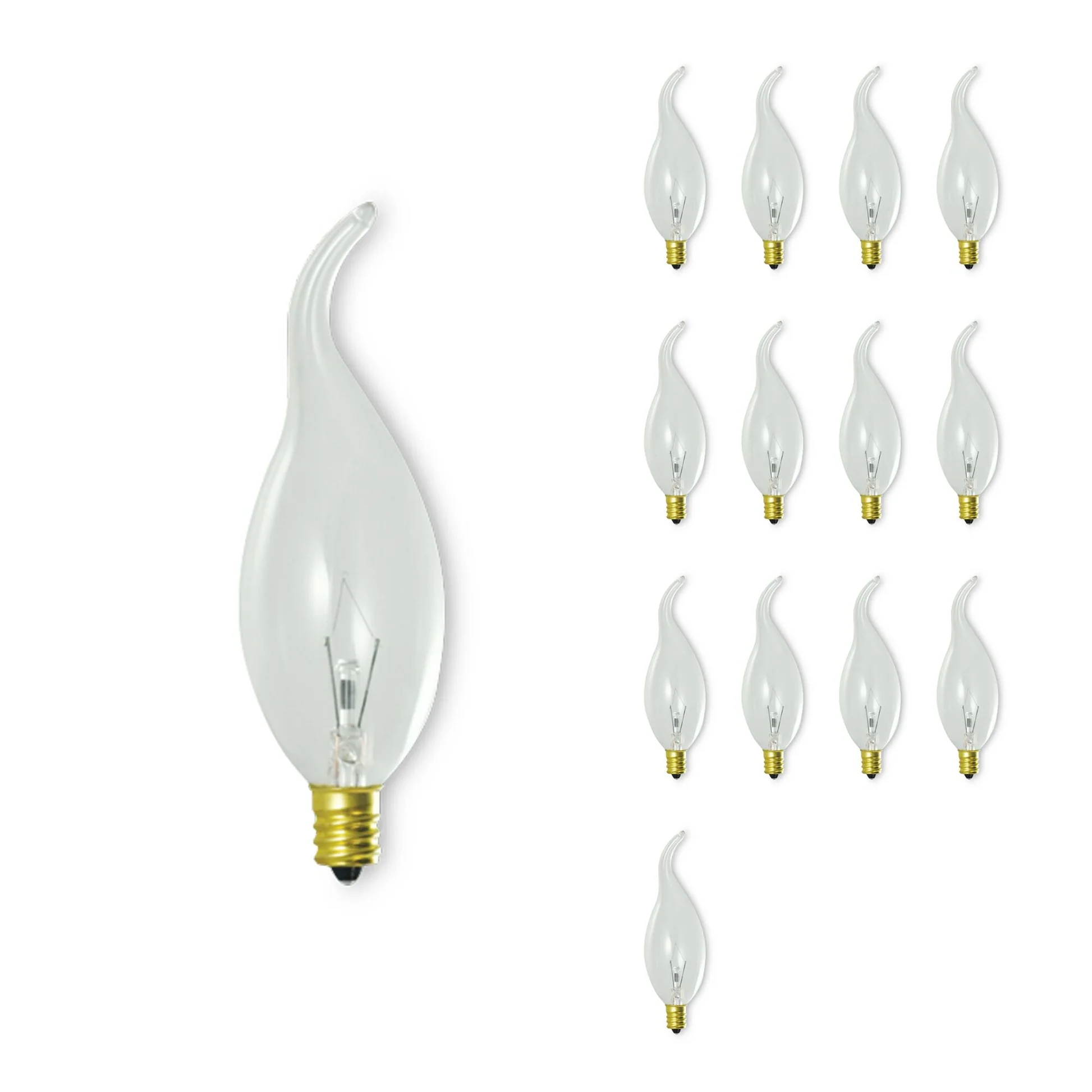 BULBRITE INCANDESCENT CA11 CANDELABRA SCREW (E12) 25W DIMMABLE LIGHT BULB 2700K/WARM WHITE 14PK (414025) - Cheap-Us