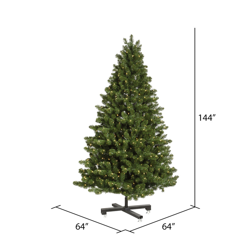 Vickerman 12' Medium Grand Teton Artificial Christmas Tree  Single Mold Warm White LED Lights - Cheap-Us
