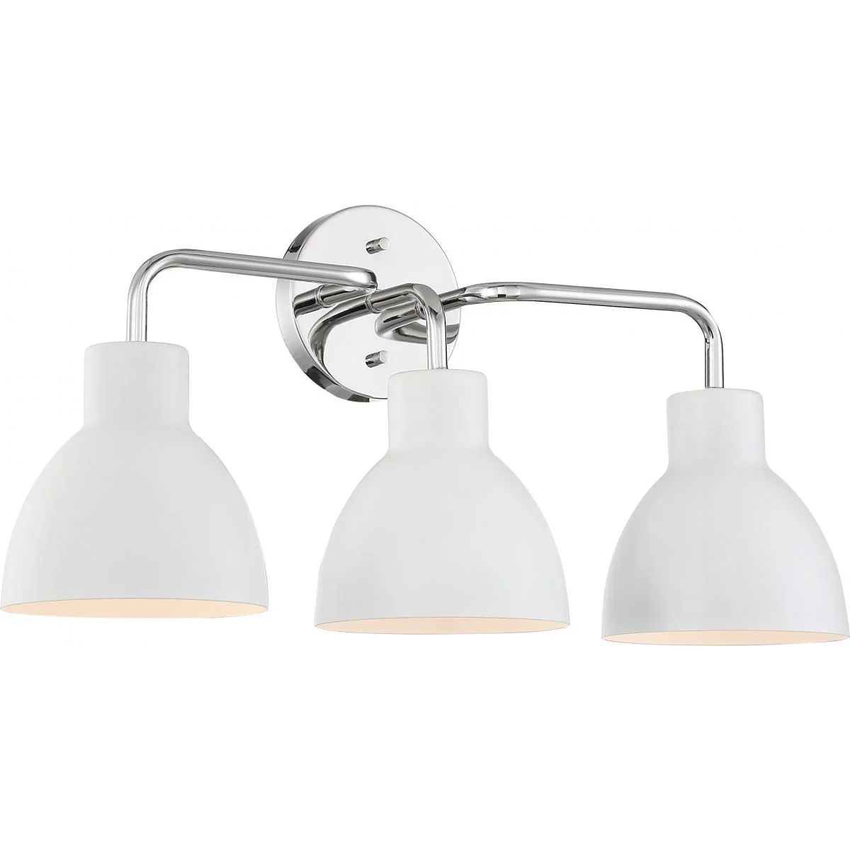 60-6783 SLOAN 3 LIGHT VANITY Sloan - 3 Light Vanity- Polished Nickel and Matte White Finish - Cheap-Us