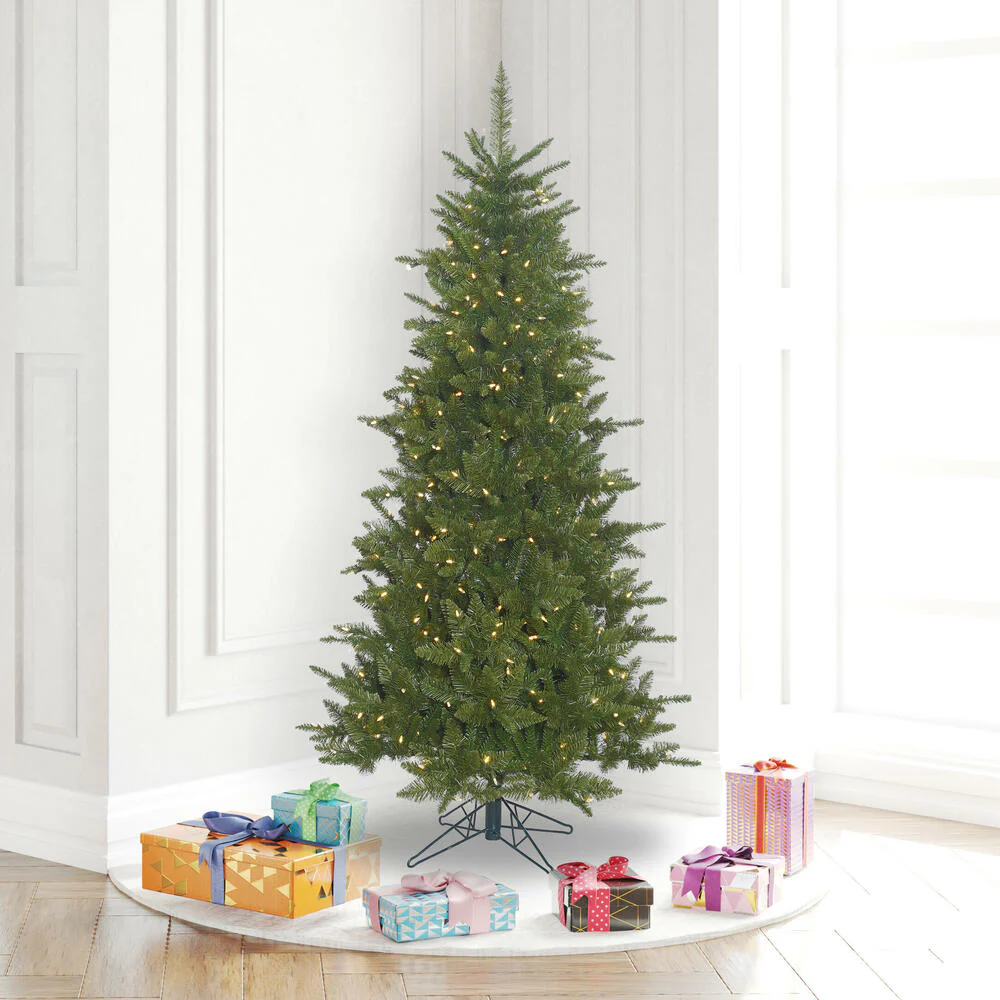 Vickerman 5.5' Durango Spruce Slim Artificial Christmas Tree, Warm White Dura-Lit® LED Lights - Cheap-Us