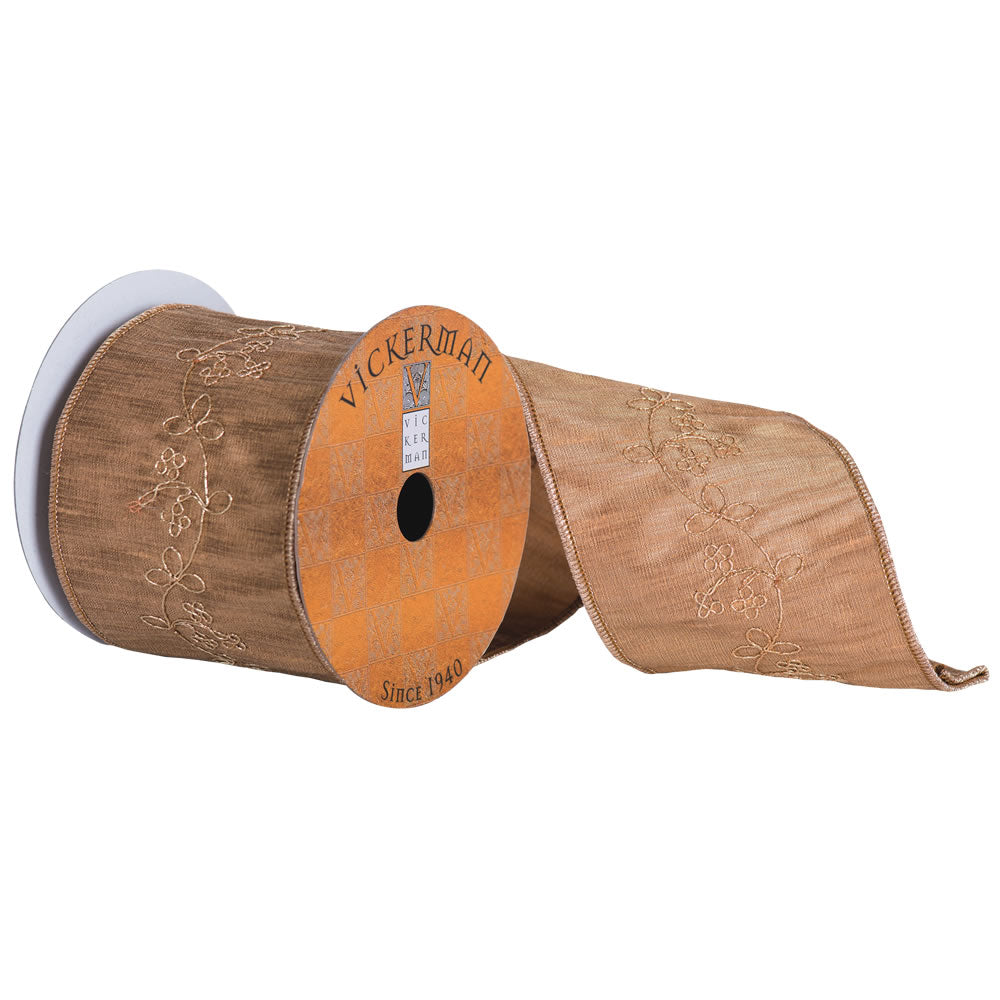 Vickerman Gold Ribbon With Gold Swirl Center And Gold Edge - Cheap-Us