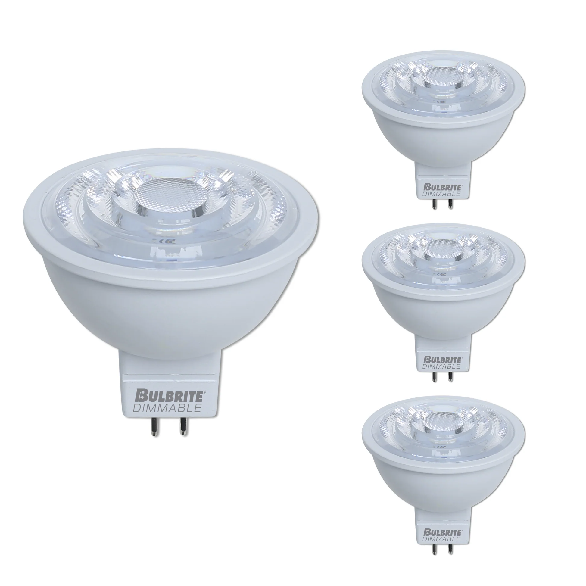 Bulbrite 6.W LED (50-Watt Equivalent) MR16 with Bi Pin Base GU5.3 Dimmable LED Light Bulb 3000K (4-Pack) - Cheap-Us