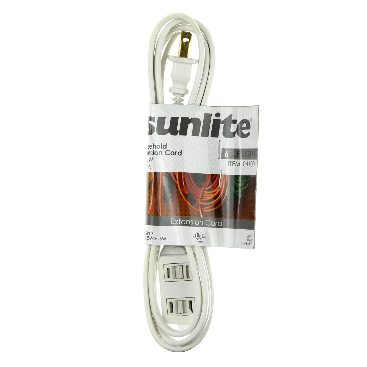 Sunlite EX6/WH Household 6-Feet Extension Cord, White - Cheap-Us