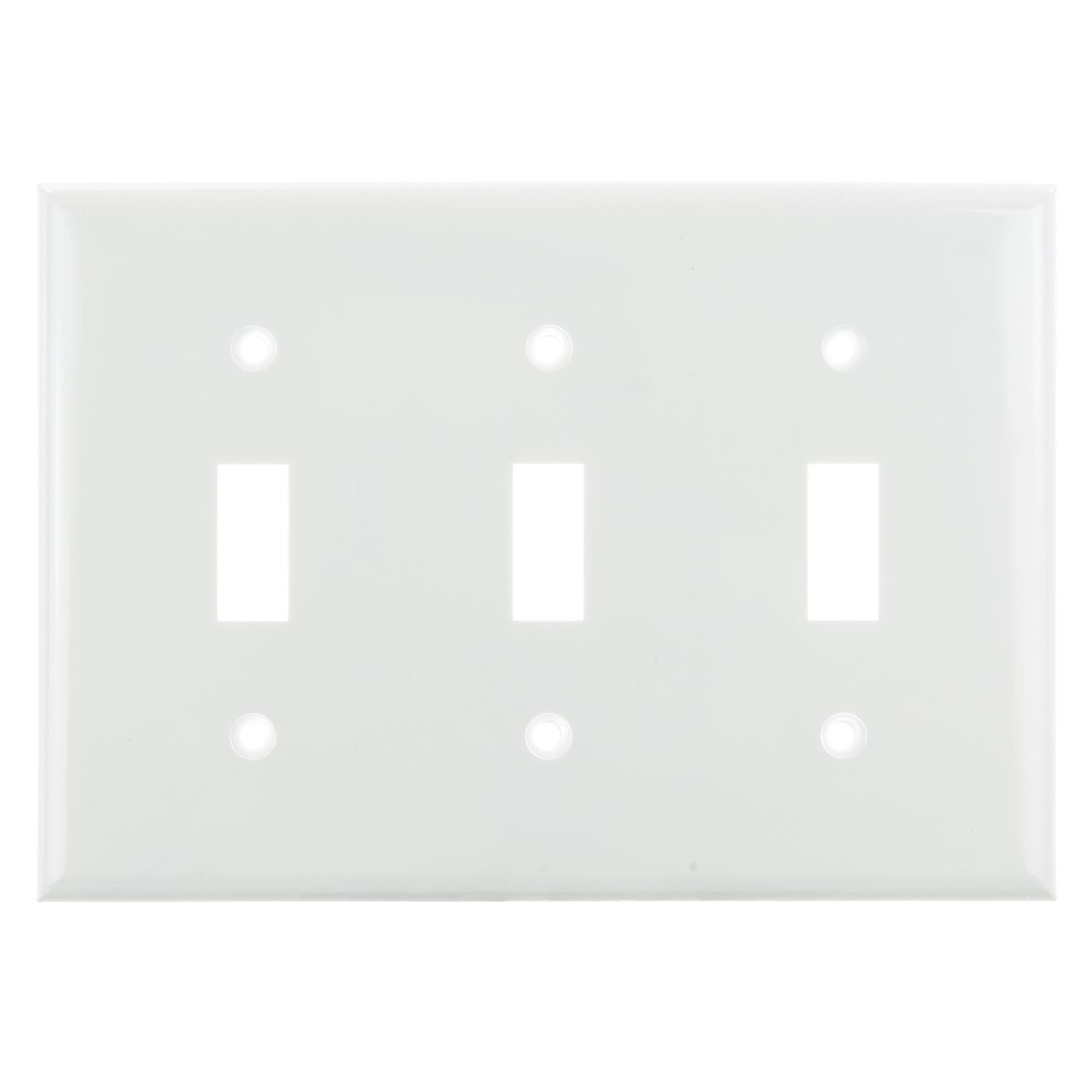 Sunlite E103/W 3 Gang Toggle Switch Plate, White - Cheap-Us