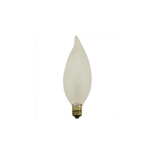 Bulbrite 25CFF/32/3 25 Watt Incandescent CA10 Flame Tip Chandelier Bulb, Candelabra Base, Frost - Cheap-Us