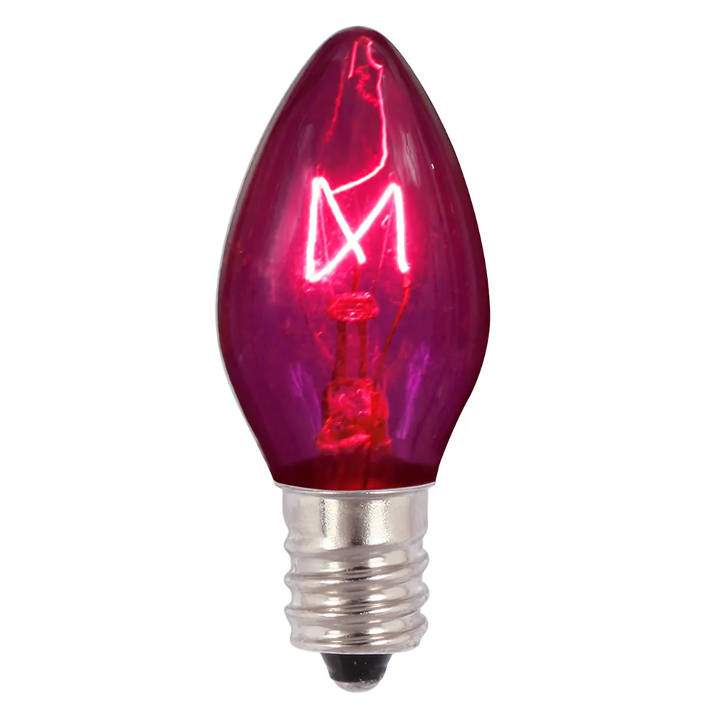 Vickerman C7 Transparent Purple Replacement Bulb, 130 Volt, 5 Watt, UL, E12 Base, 75 Pack - Cheap-Us