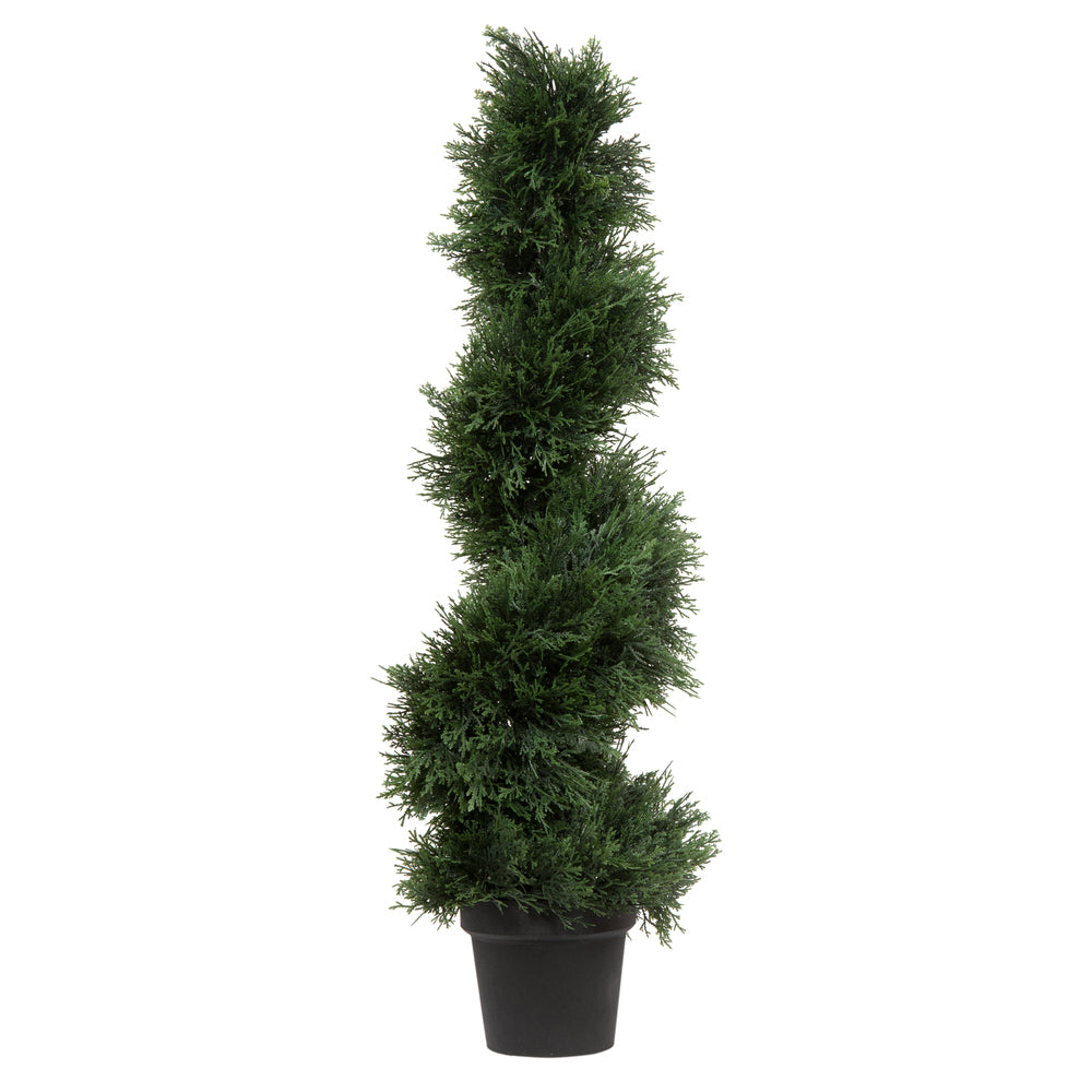 Vickerman 3' Artificial Potted Green Cedar Spiral Tree. - Cheap-Us