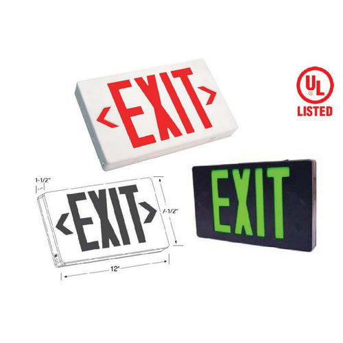 Westgate Remote Capable LED Exit SGL/DBL Face Univ. Red Letters White Housing, 120/277V, LED Exit & Emergency Lighting, 3.2W, White Finish - Cheap-Us