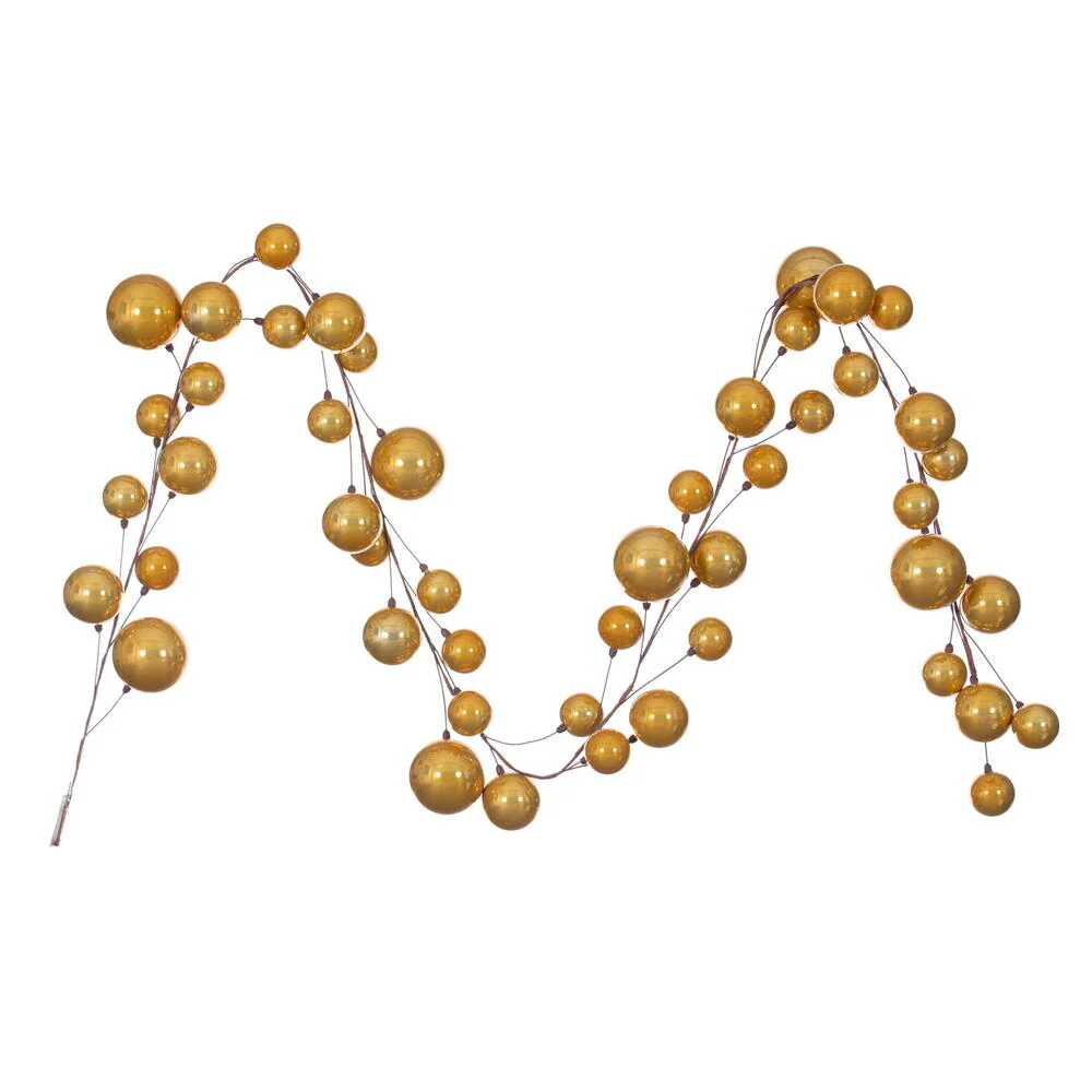 Vickerman 10' Gold Pearl Branch Ball Wire Garland. - Cheap-Us