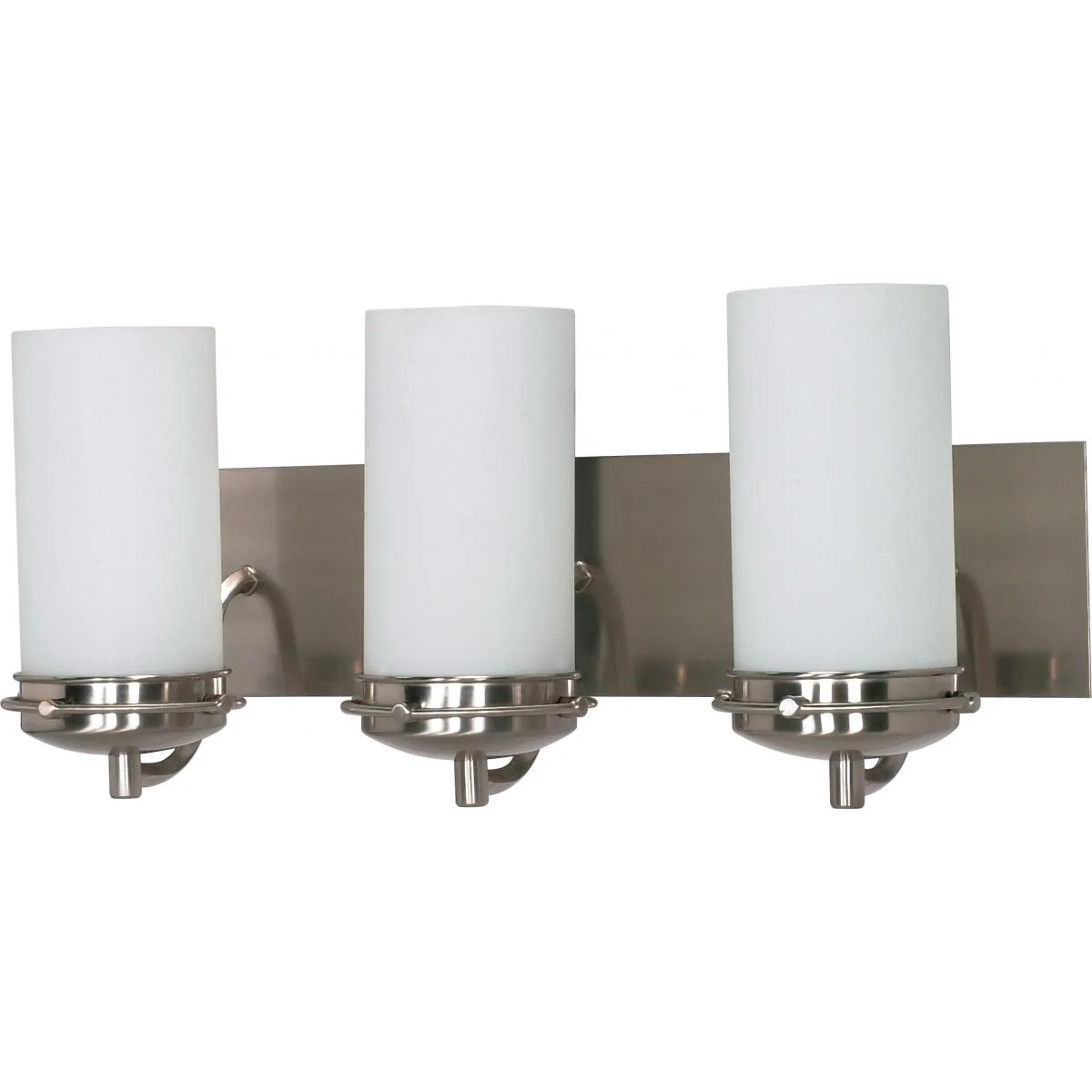 60-613 POLARIS 3 LT VANITY FIXTURE Polaris - 3 Light Vanity with Satin Frosted Glass - Brushed Nickel Finish - Cheap-Us