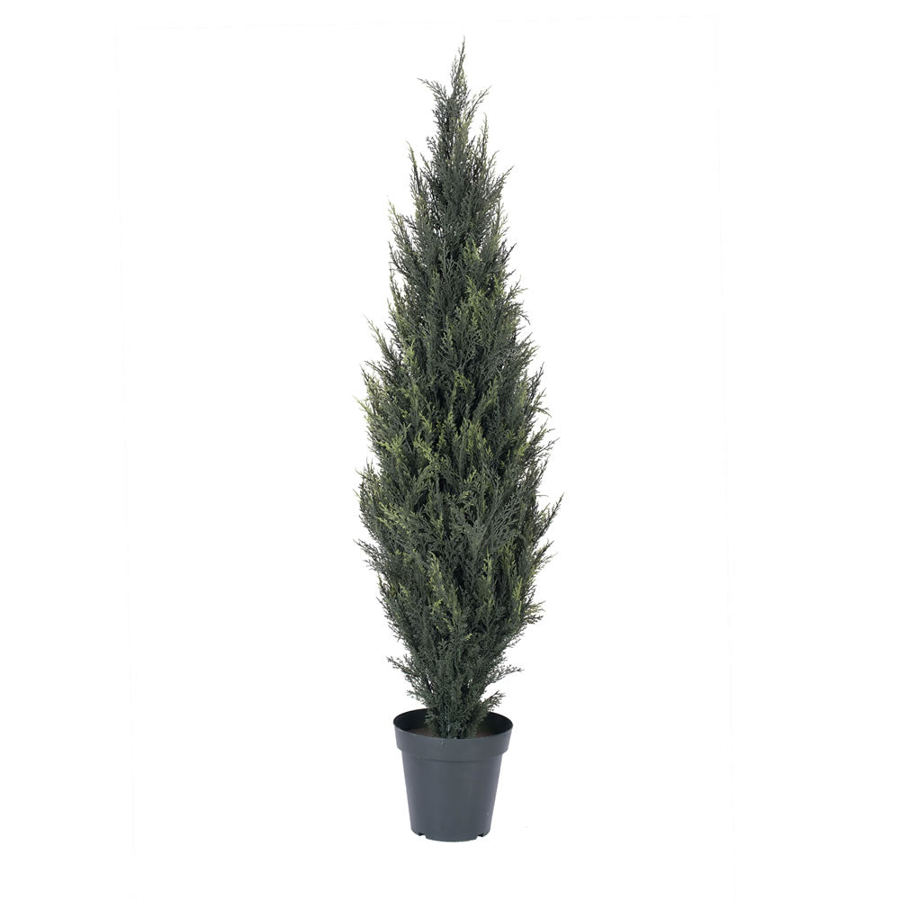Vickerman 5' Artificial UV Resistant Pond Cypress Tree in Two Tone Green Pot. - Cheap-Us