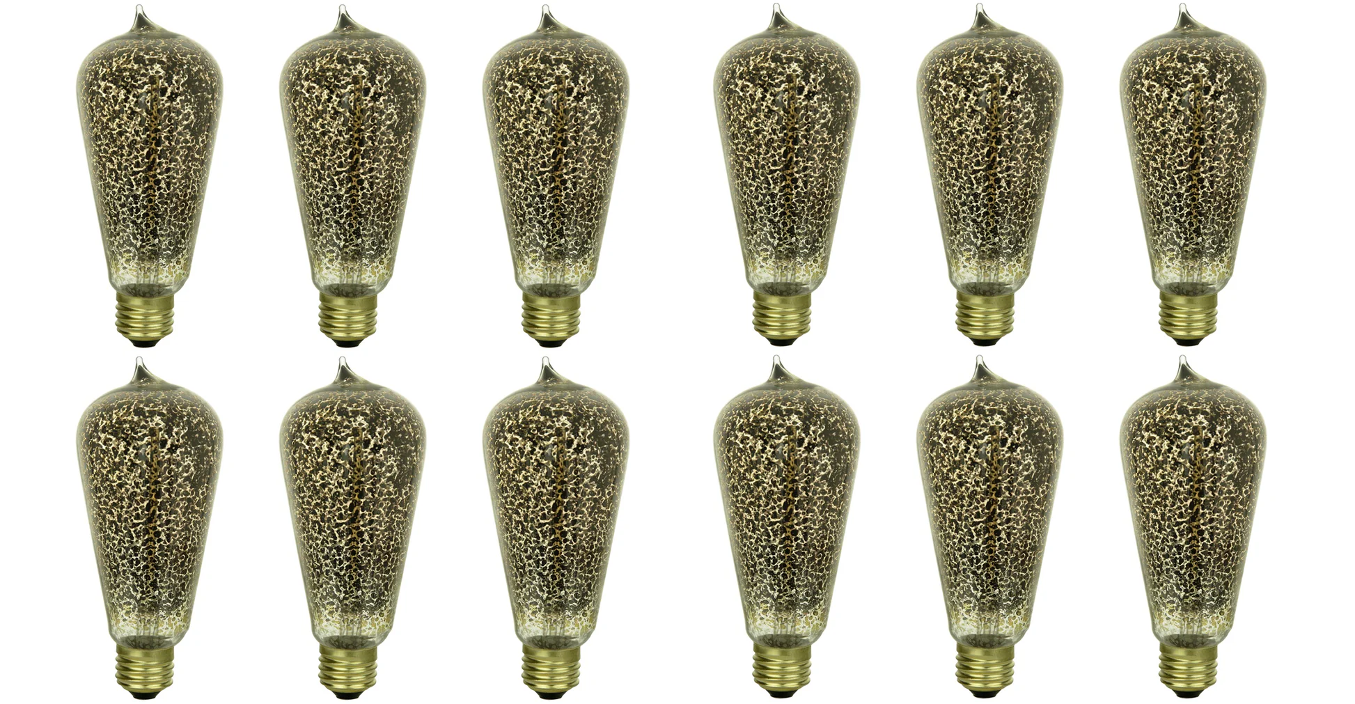 Sunlite 40 Watt Antique Edison S19 Medium Base Golden Fleck (12 Pack) - Cheap-Us