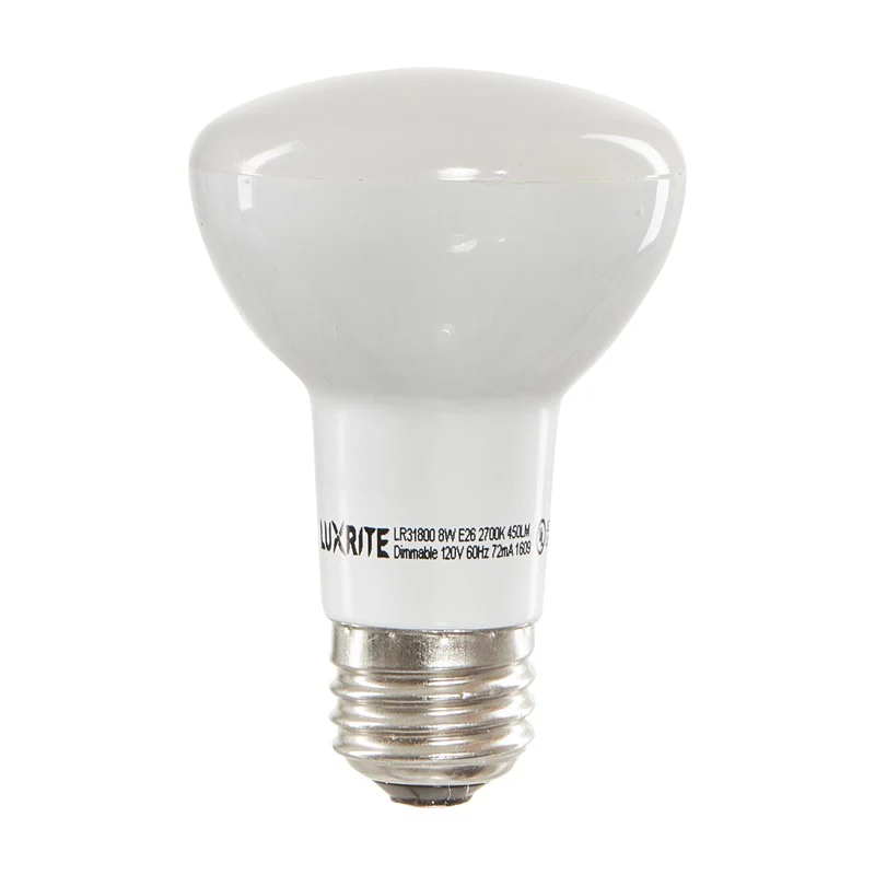 Luxrite LED BR20 Light Bulb, 6.5W, 460 Lumens, 4000K - Cool White, 80 CRI, Frosted White Finish, Dimmable (LR31843) - Cheap-Us