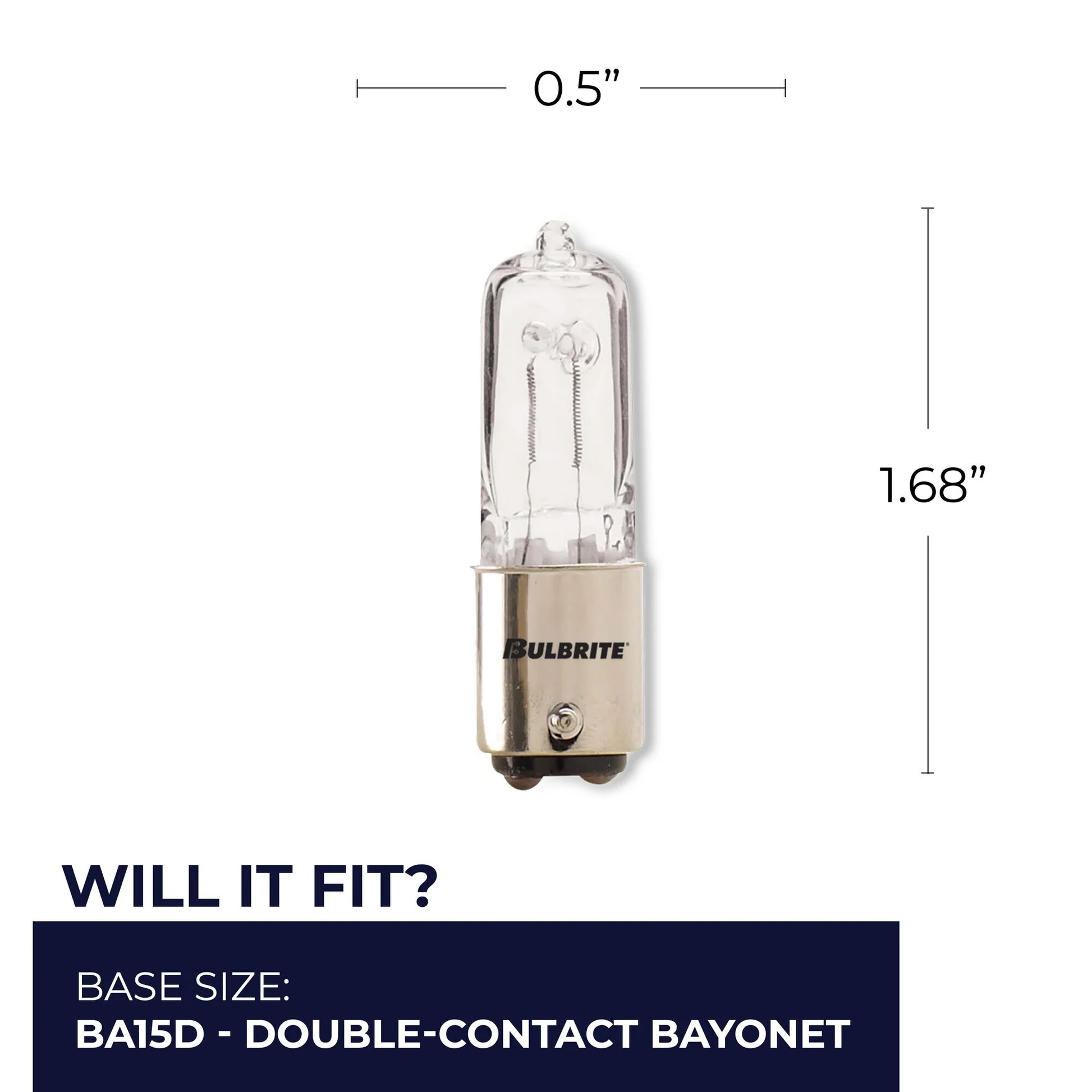 BULBRITE HALOGEN T4 DOUBLE-CONTACT BAYONET (BA15d) 50W DIMMABLE LIGHT BULB 2900K/SOFT WHITE 5PK (613050) - Cheap-Us