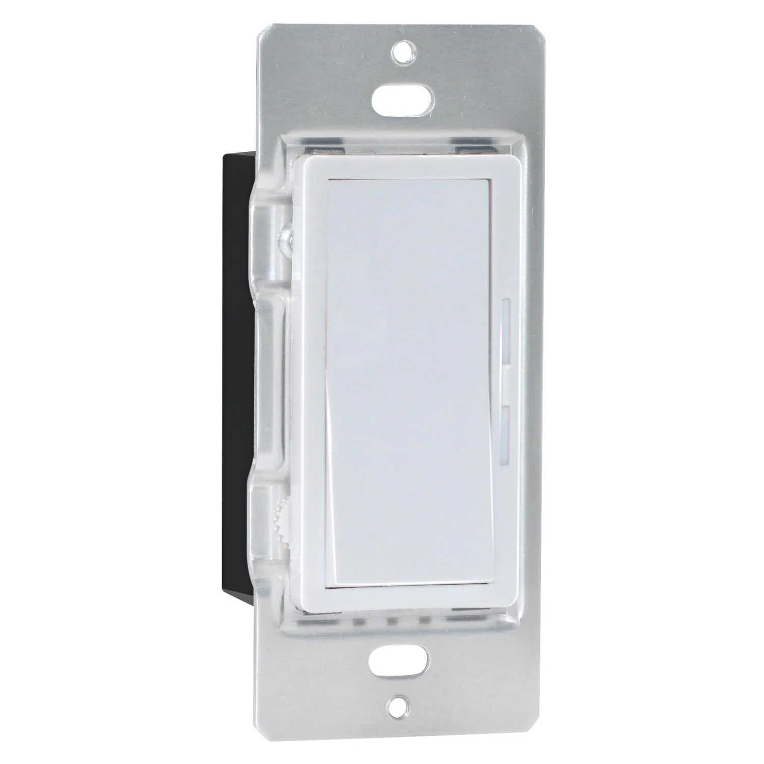 Sunlite LED Wall Rocker Style, Slide Bar Dimmer Switch, Screwless Wall Plates Included, Single Pole or 3-Way Switching, Works with Dimmable Light Bulbs, White - 4 Pack - Cheap-Us