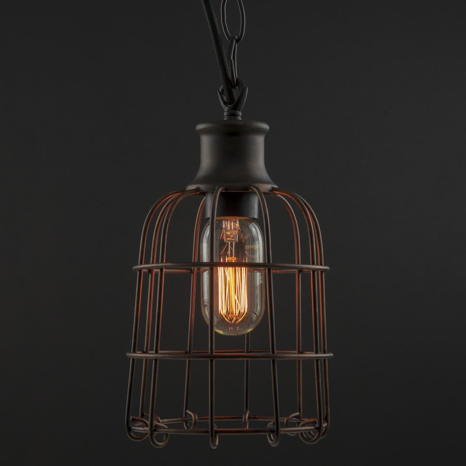 Sunlite Iron Rust Open Cage Antique Style Pendant Fixture - Cheap-Us