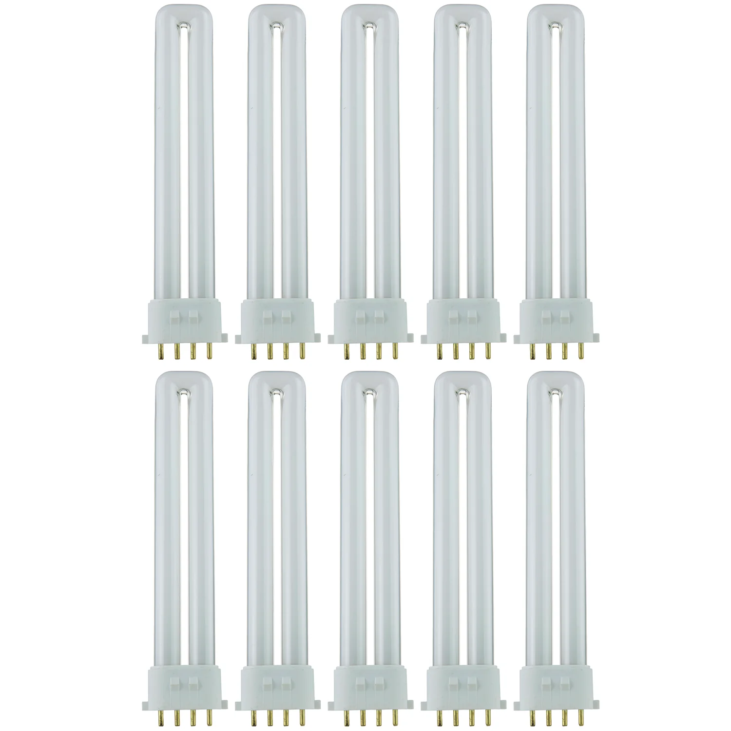 Sunlite PL13/E/SP41K/10PK 4-Pin Fluorescent 13W 4100K Cool White U Shaped PL CFL Twin Tube Plugin Light Bulbs with 2GX7 Base (10 Pack) - Cheap-Us