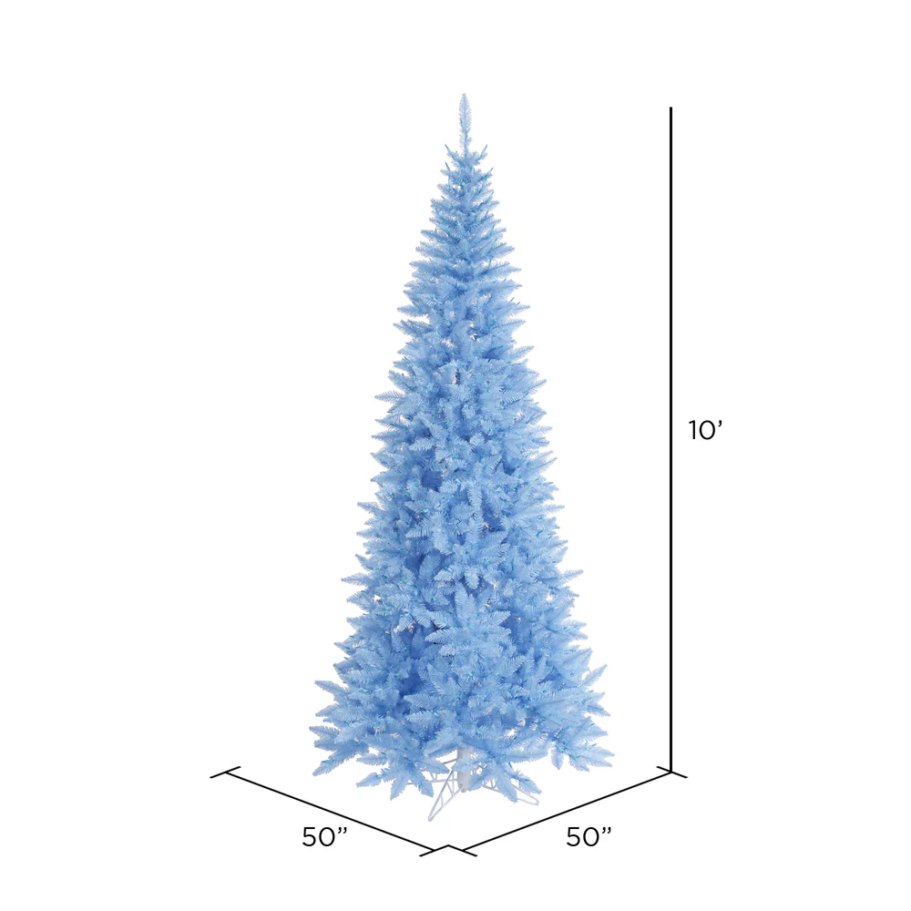 Vickerman 10' Sky Blue Fir Slim Artificial Christmas Tree Unlit - Cheap-Us