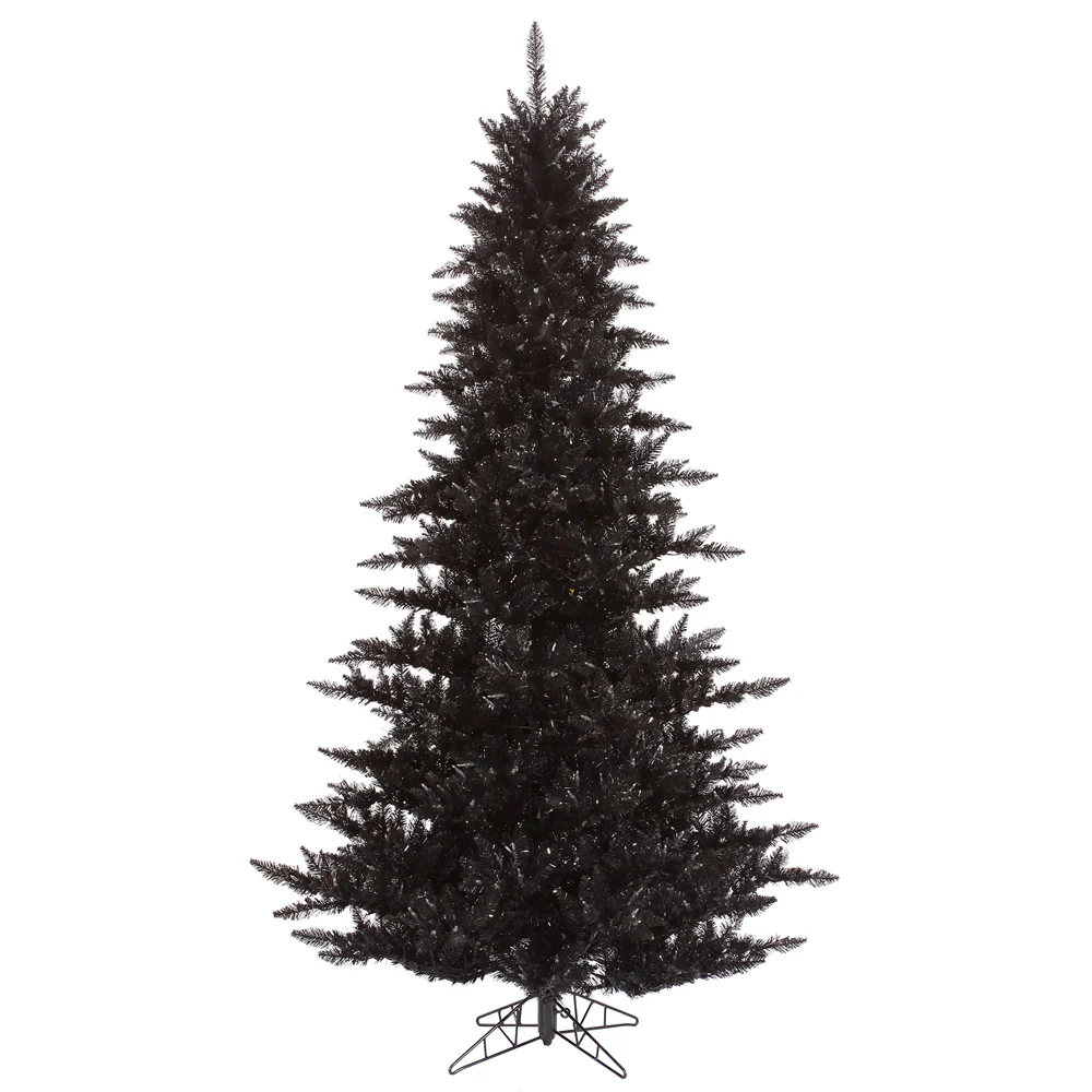 Vickerman 7.5' Black Fir Artificial Christmas Tree Unlit - Cheap-Us