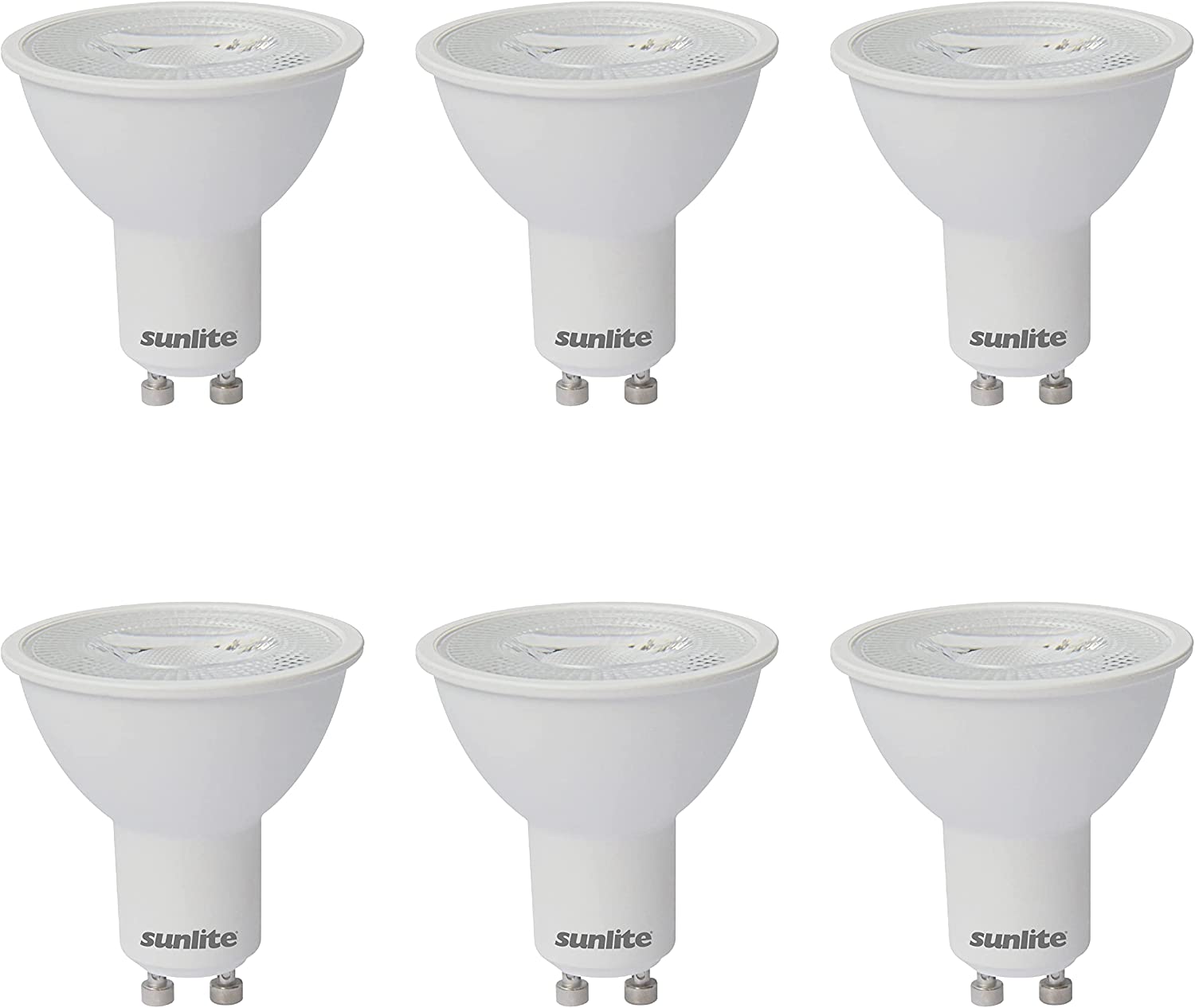 Sunlite 80528 LED MR16 Reflector Spotlight Bulb, 7 Watts (50W Halogen Bulb Replacement) 120 Volt, 550 Lumen, 35° Flood Beam, GU10 Base, Dimmable, ETL Listed, 5000K Daylight, 6 Count - Cheap-Us