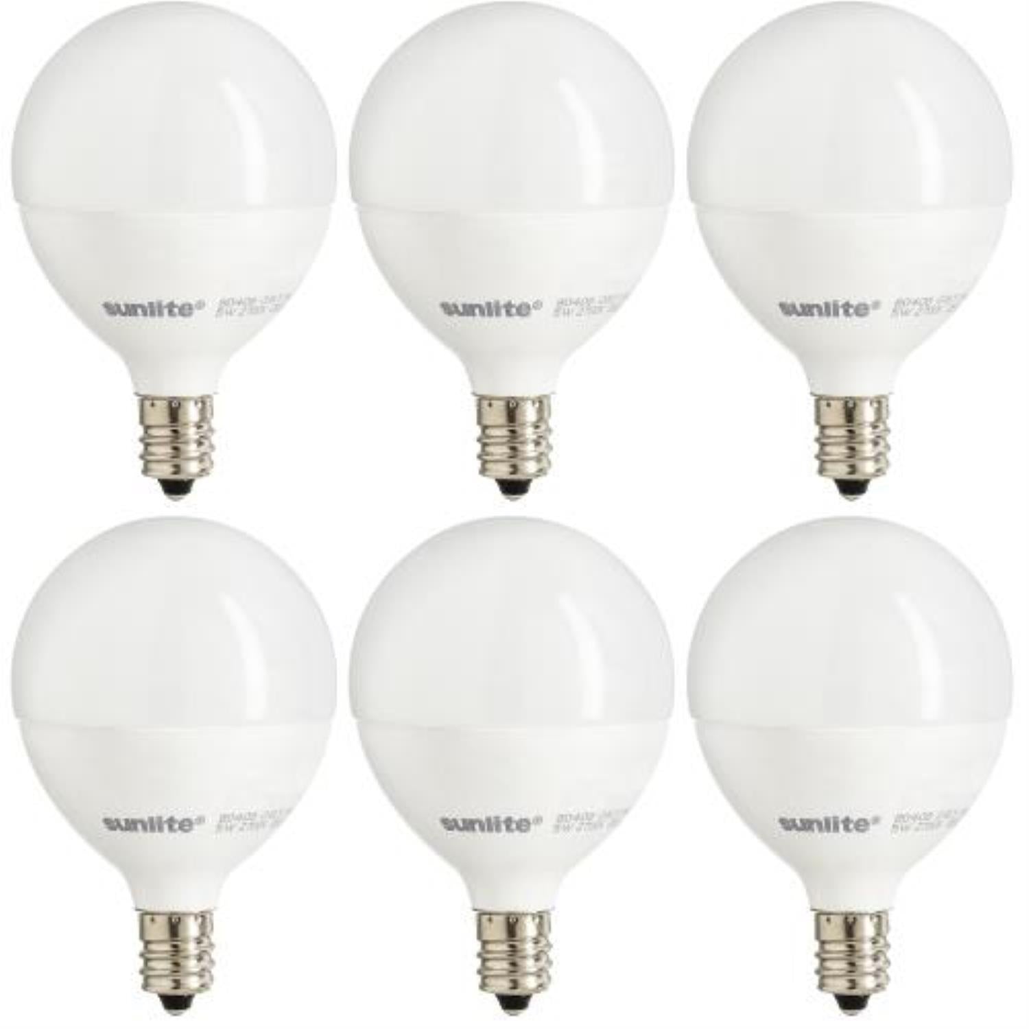 Sunlite LED G16.5 Globe 7W (60W Equivalent) Light Bulb Candelabra (E12) Base, 2700K Warm White - Cheap-Us