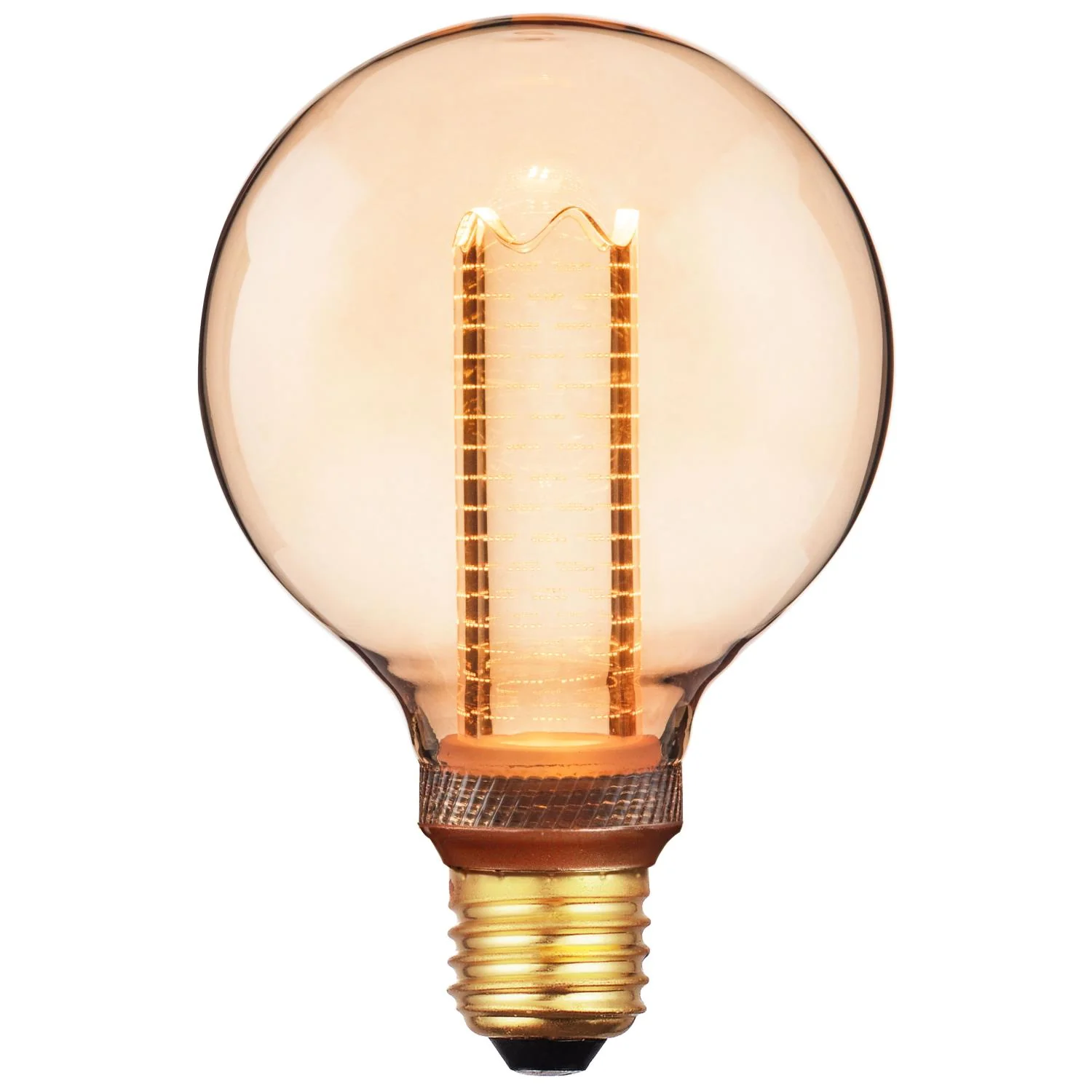 Sunlite 81254 LED G30 Virtual Filament Globe Light Bulb, 3.5 Watts (15W Equivalent), 120 Lumens, Medium E26 Base, Clear Glass, Dimmable, Acrylic Inner Pillar, UL Listed, 2000K Amber, 1 Pack - Cheap-Us